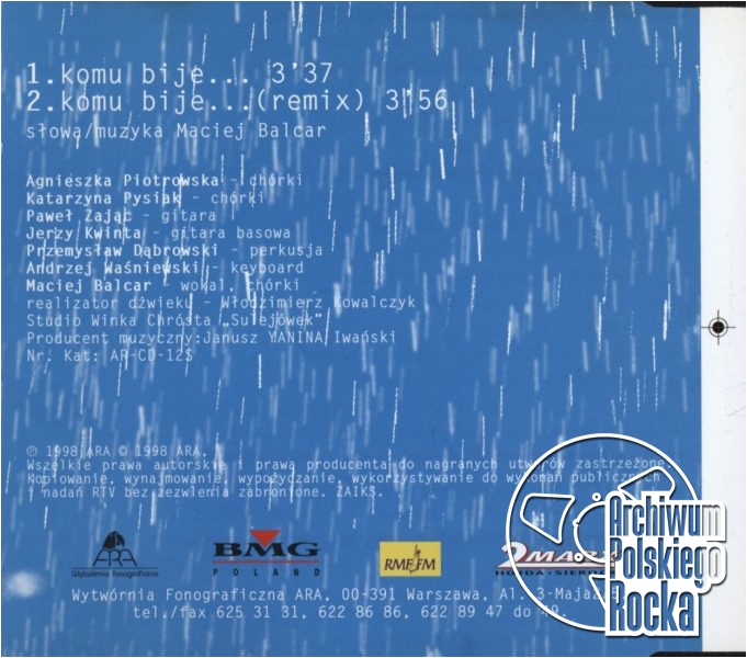Foto i projekt: nie podano Maciej Balcar - Komu bije...