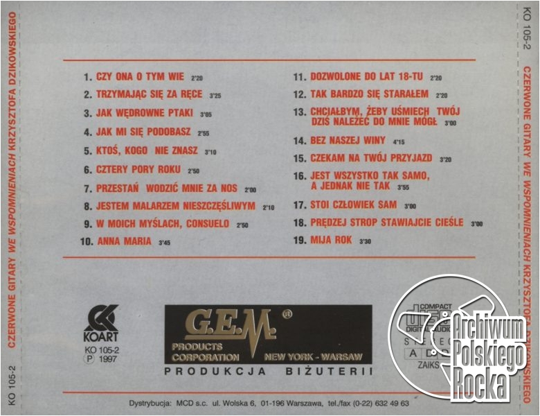 Czerwone Gitary - Czerwone Gitary we wspomnieniach Krzysztofa Dzikowskiego, vol. 1
