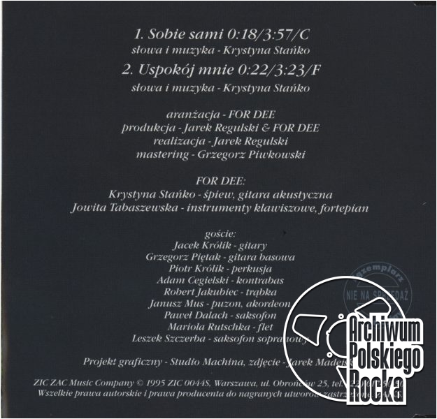 Foto: Jarek Madejski
Projekt: Studio Machina For Dee - Sobie sami