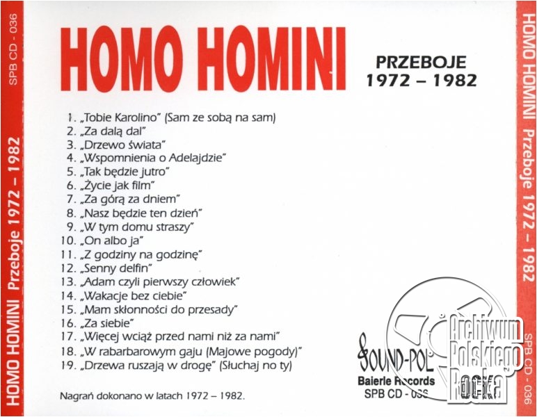 Homo Homini - Przeboje 1972 1982