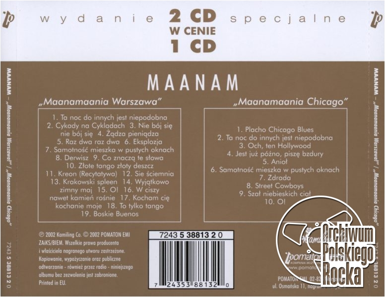 Maanam - Maanamaania Warszawa / Maanamaania Chicago