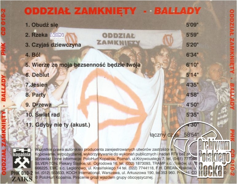 Foto i projekt: nie podano Oddział Zamknięty - Ballady